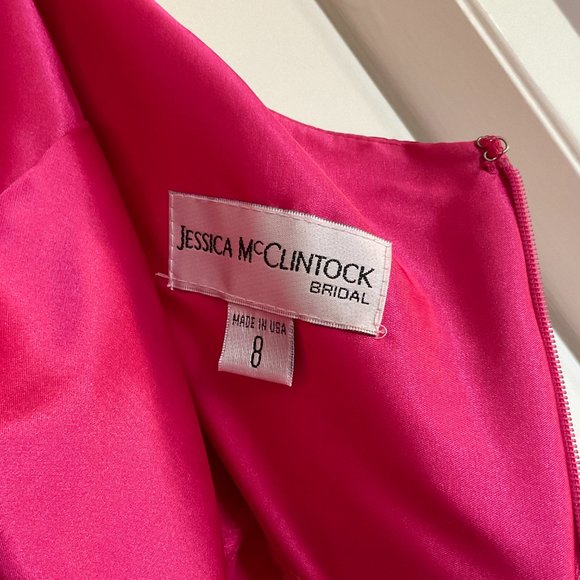 Fuchsia Backless Halter Party Grad Prom Dress - Picture 3 of 3